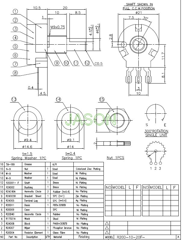 精密电位器R20D-10